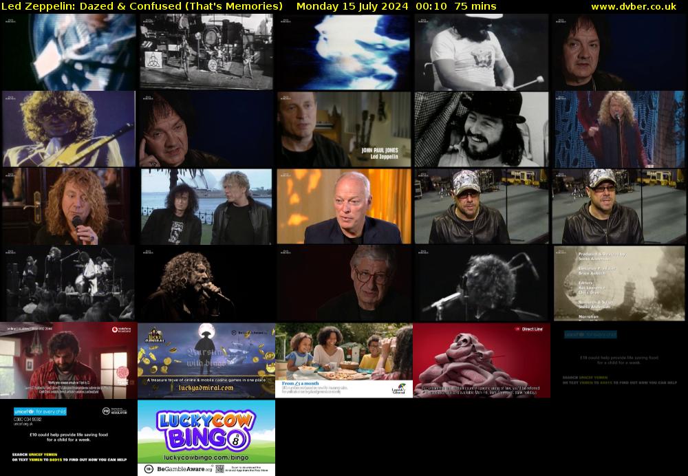 Led Zeppelin: Dazed & Confused (That's Memories) Monday 15 July 2024 00:10 - 01:25