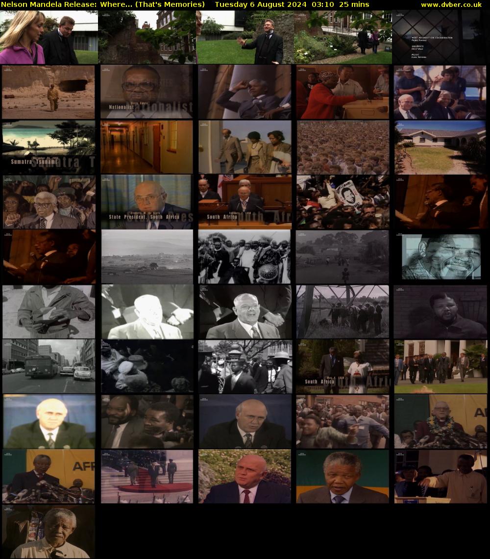 Nelson Mandela Release: Where... (That's Memories) Tuesday 6 August 2024 03:10 - 03:35