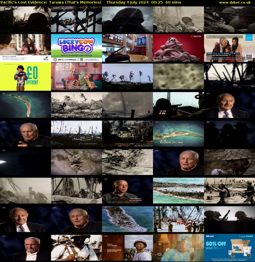 Pacific's Lost Evidence: Tarawa (That's Memories) Thursday 4 July 2024 00:25 - 01:25