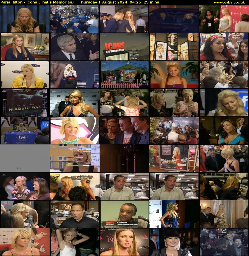 Paris Hilton - Icons (That's Memories) Thursday 1 August 2024 04:25 - 04:50