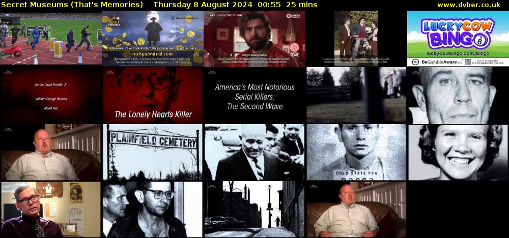 Secret Museums (That's Memories) Thursday 8 August 2024 00:55 - 01:20