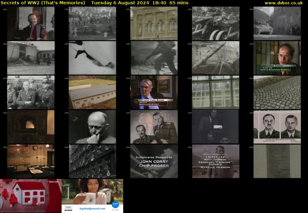 Secrets of WW2 (That's Memories) Tuesday 6 August 2024 18:40 - 19:45