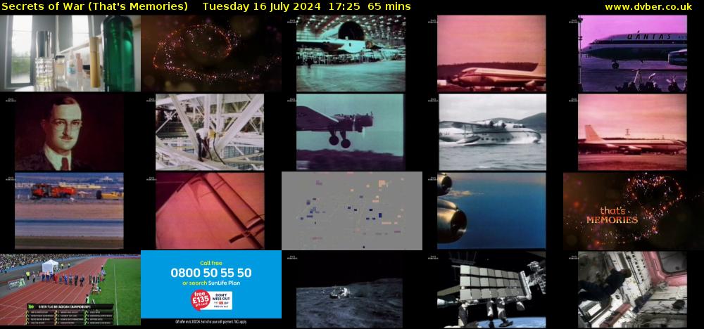 Secrets of War (That's Memories) Tuesday 16 July 2024 17:25 - 18:30