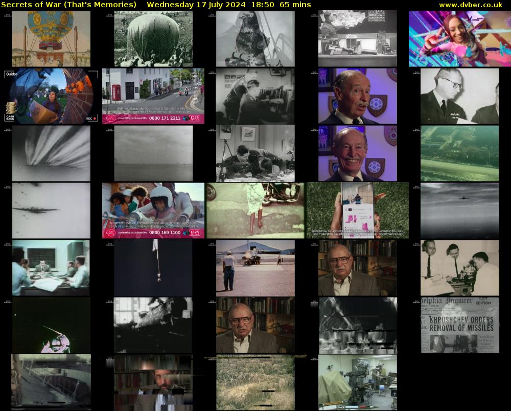 Secrets of War (That's Memories) Wednesday 17 July 2024 18:50 - 19:55