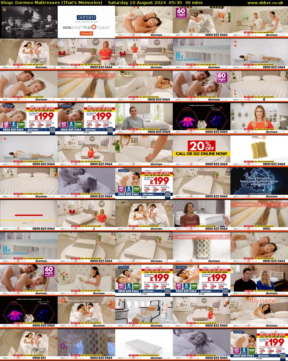 Shop: Dormeo Mattresses (That's Memories) Saturday 10 August 2024 05:30 - 06:00