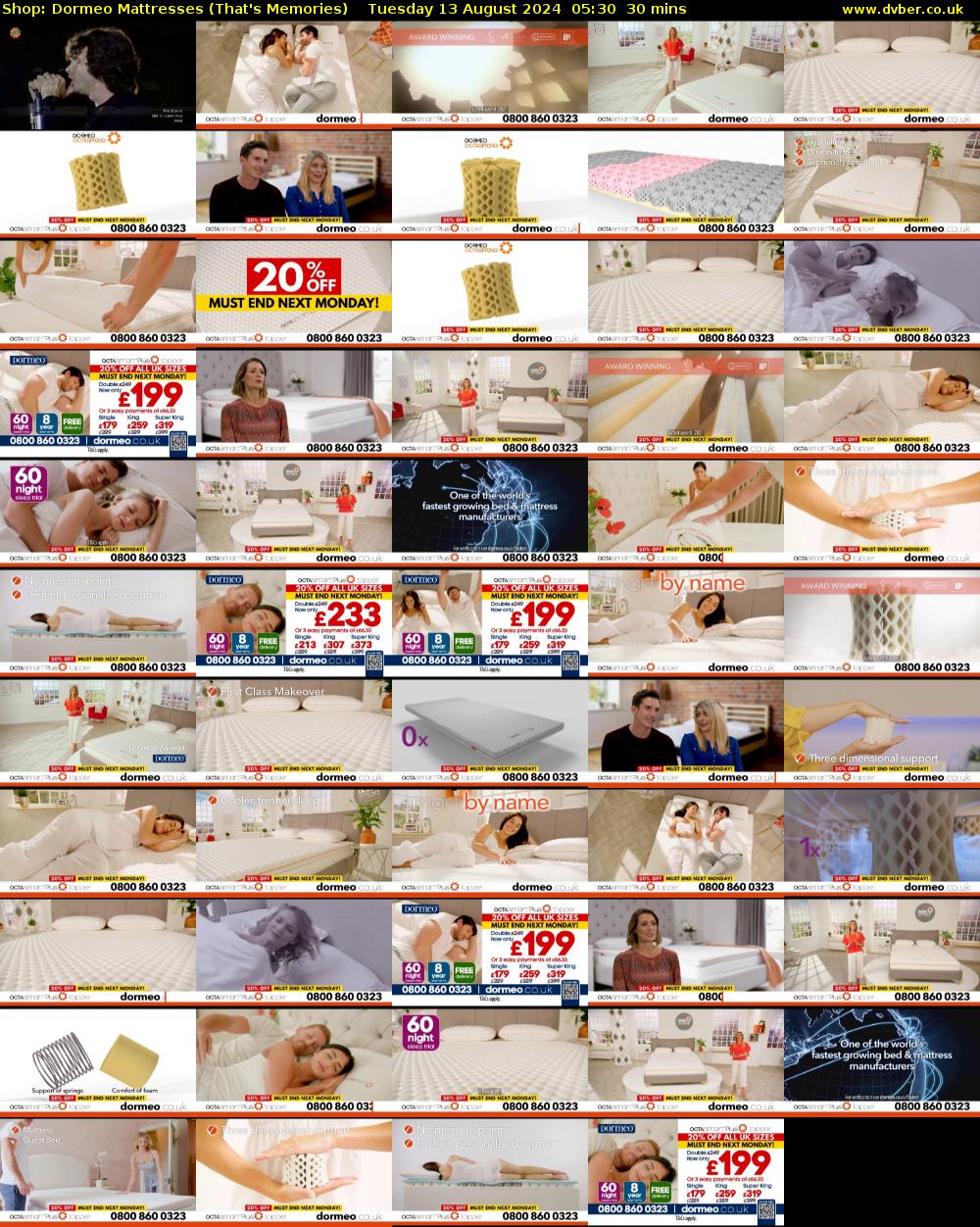 Shop: Dormeo Mattresses (That's Memories) Tuesday 13 August 2024 05:30 - 06:00