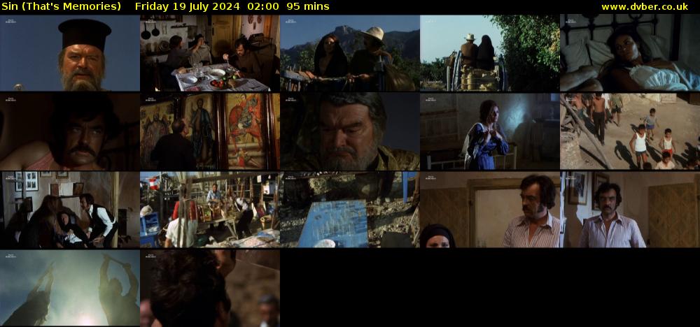 Sin (That's Memories) Friday 19 July 2024 02:00 - 03:35