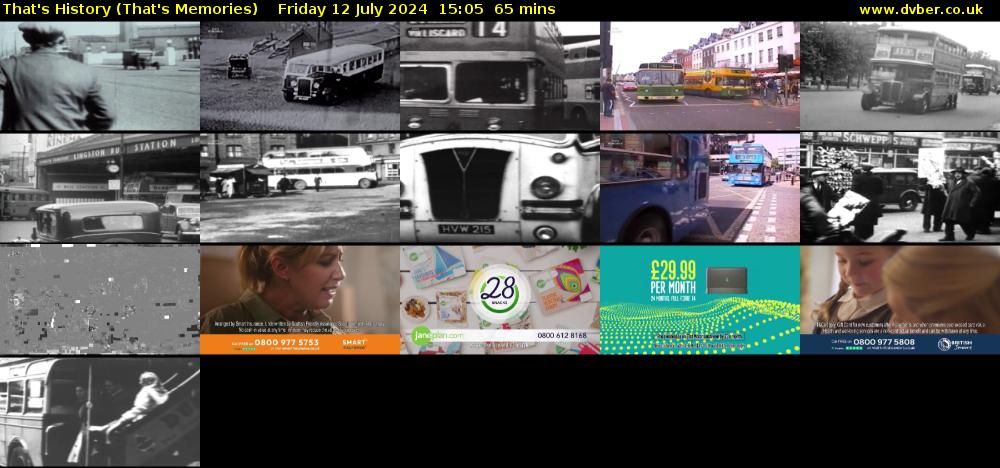 That's History (That's Memories) Friday 12 July 2024 15:05 - 16:10