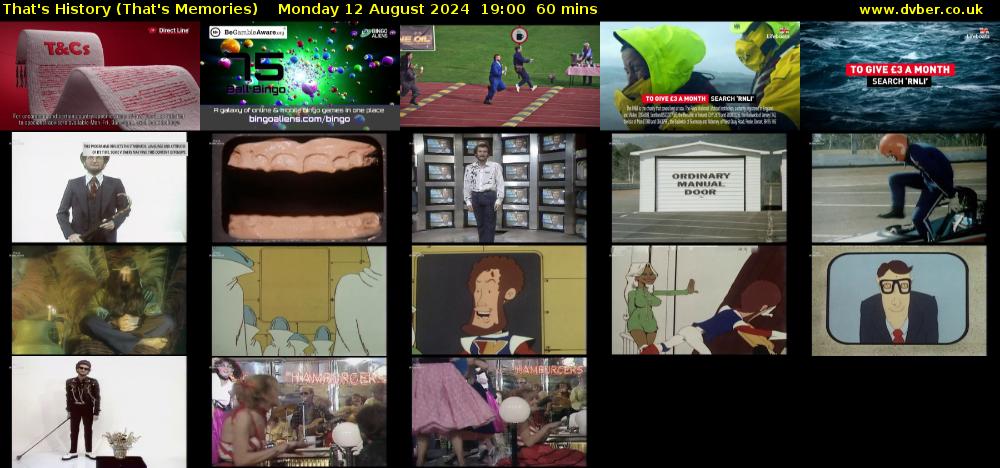 That's History (That's Memories) Monday 12 August 2024 19:00 - 20:00