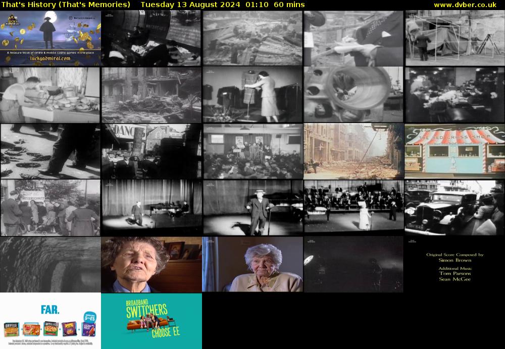 That's History (That's Memories) Tuesday 13 August 2024 01:10 - 02:10