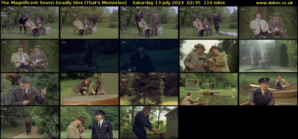 The Magnificent Seven Deadly Sins (That's Memories) Saturday 13 July 2024 02:35 - 04:25
