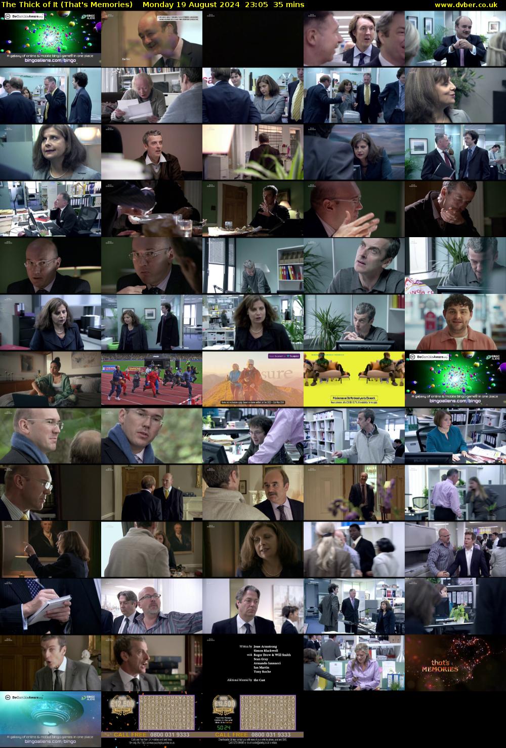 The Thick of It (That's Memories) Monday 19 August 2024 23:05 - 23:40