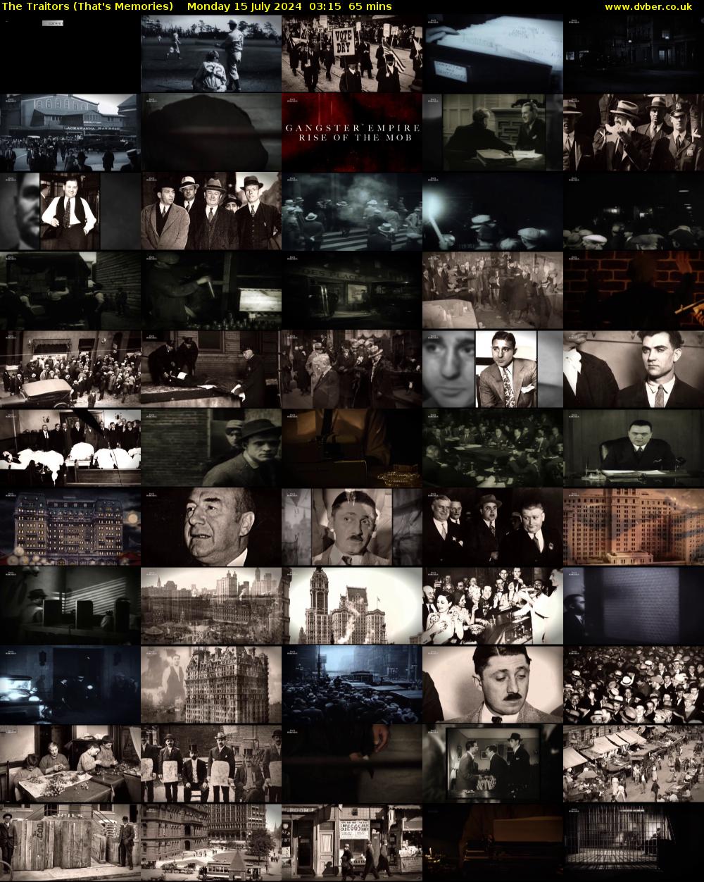 The Traitors (That's Memories) Monday 15 July 2024 03:15 - 04:20