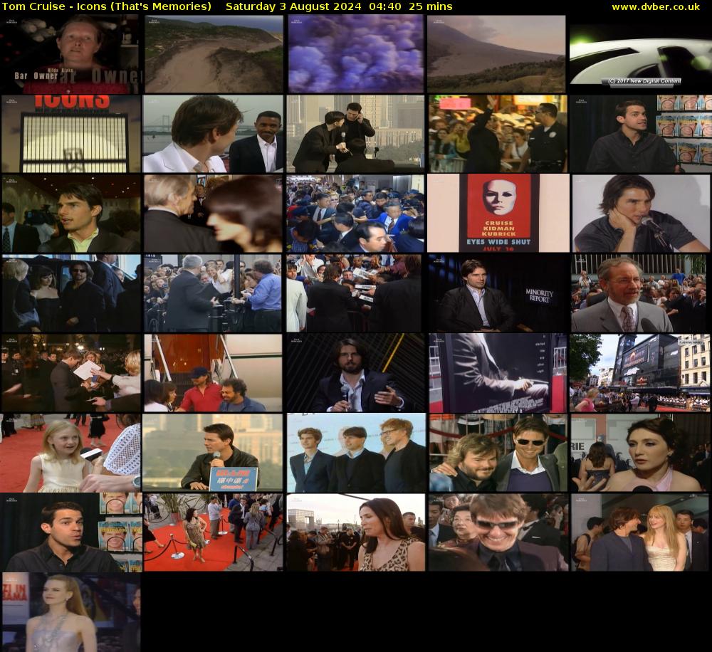 Tom Cruise - Icons (That's Memories) Saturday 3 August 2024 04:40 - 05:05