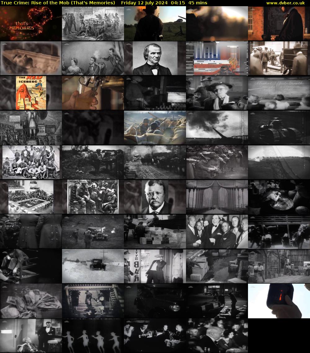 True Crime: Rise of the Mob (That's Memories) Friday 12 July 2024 04:15 - 05:00