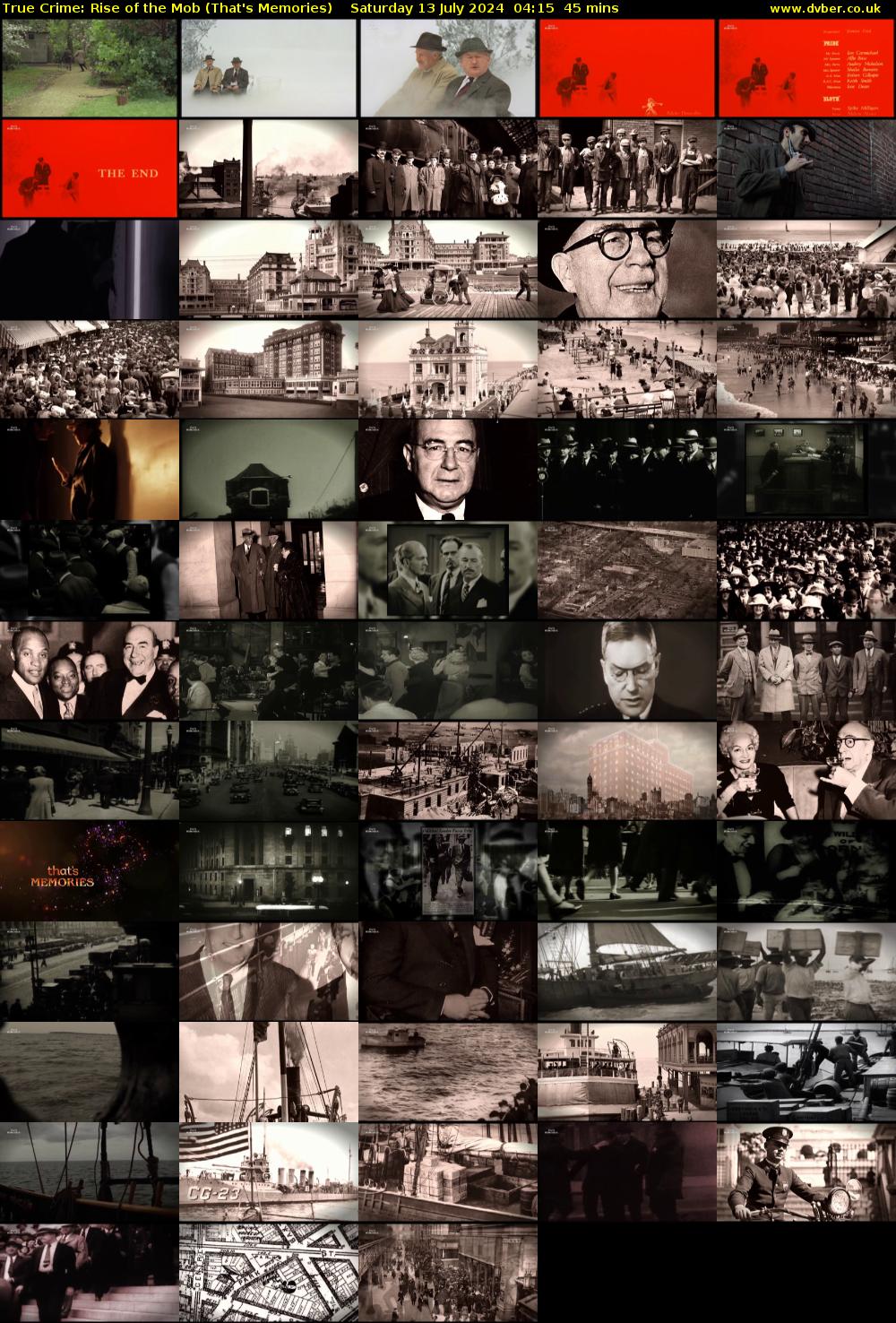 True Crime: Rise of the Mob (That's Memories) Saturday 13 July 2024 04:15 - 05:00