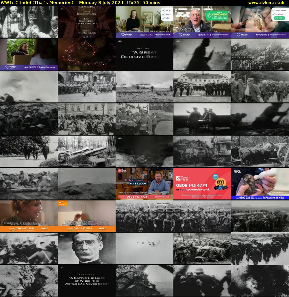 WW1: Citadel (That's Memories) Monday 8 July 2024 15:35 - 16:25
