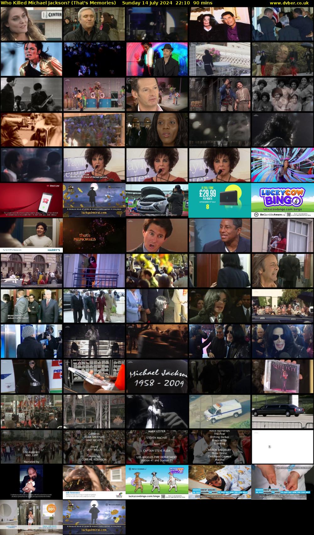 Who Killed Michael Jackson? (That's Memories) Sunday 14 July 2024 22:10 - 23:40