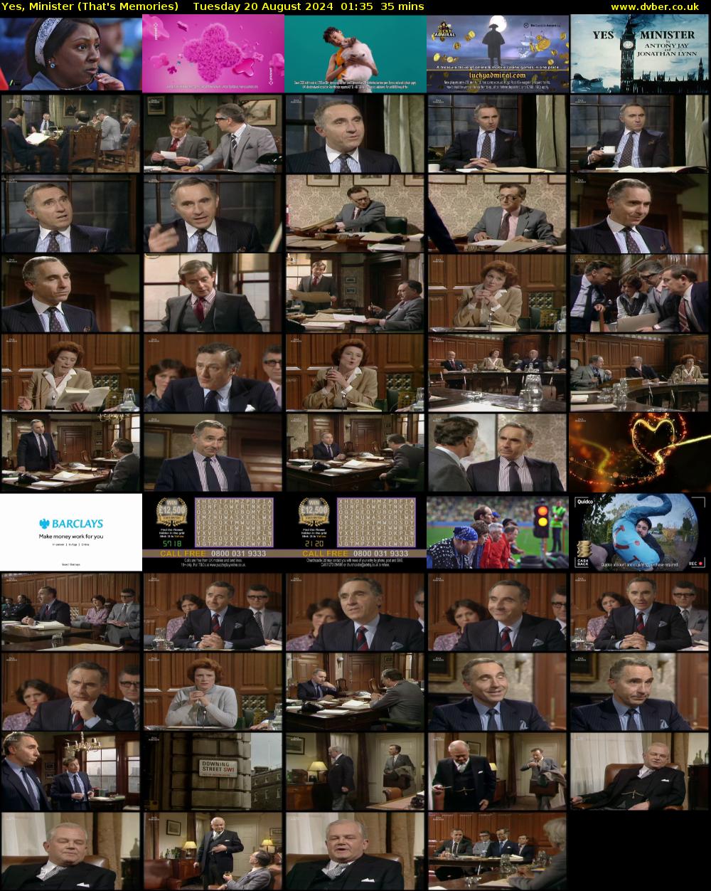 Yes, Minister (That's Memories) Tuesday 20 August 2024 01:35 - 02:10