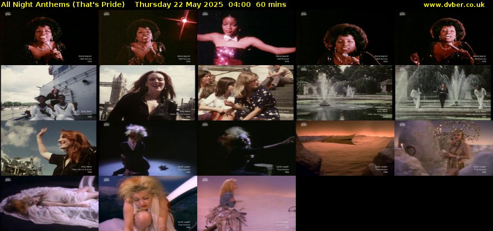 All Night Anthems (That's Pride) Thursday 22 May 2025 04:00 - 05:00