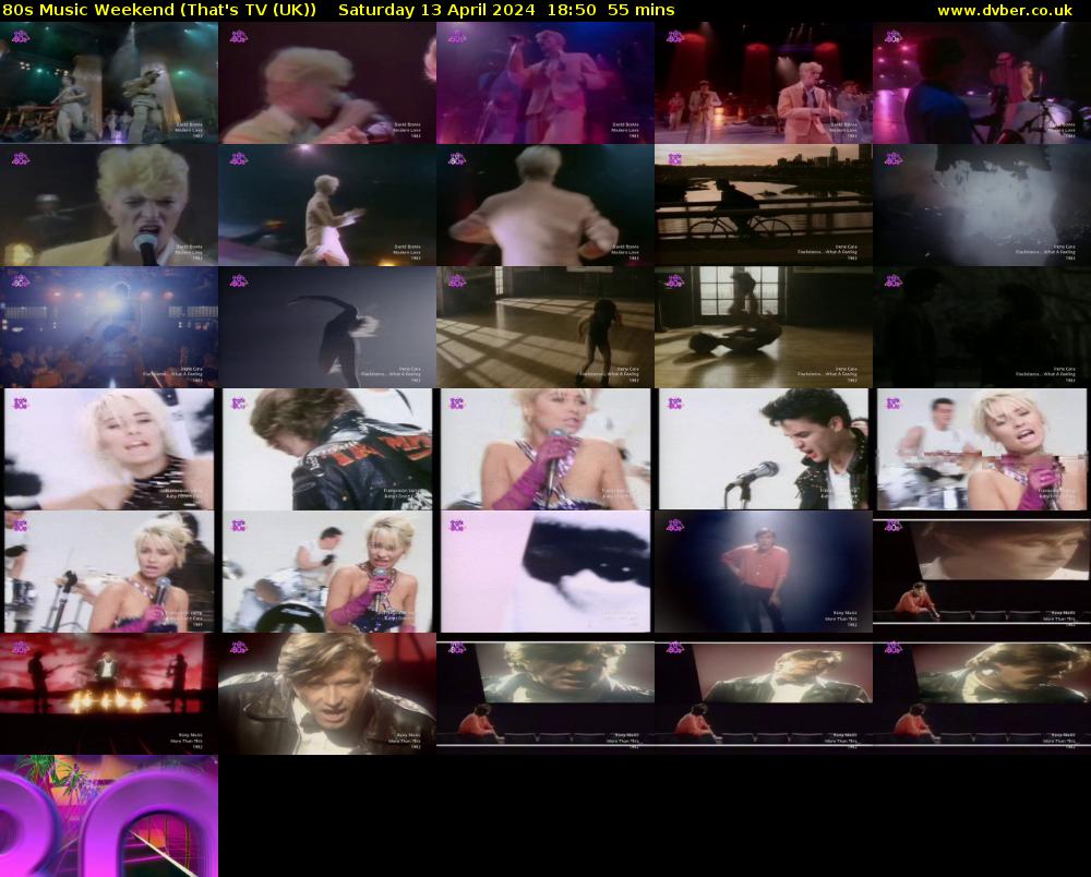 80s Music Weekend (That's TV (UK)) Saturday 13 April 2024 18:50 - 19:45