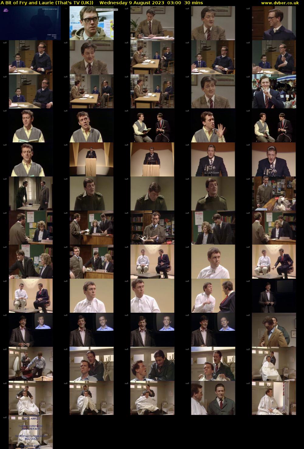A Bit of Fry and Laurie (That's TV (UK)) Wednesday 9 August 2023 03:00 - 03:30