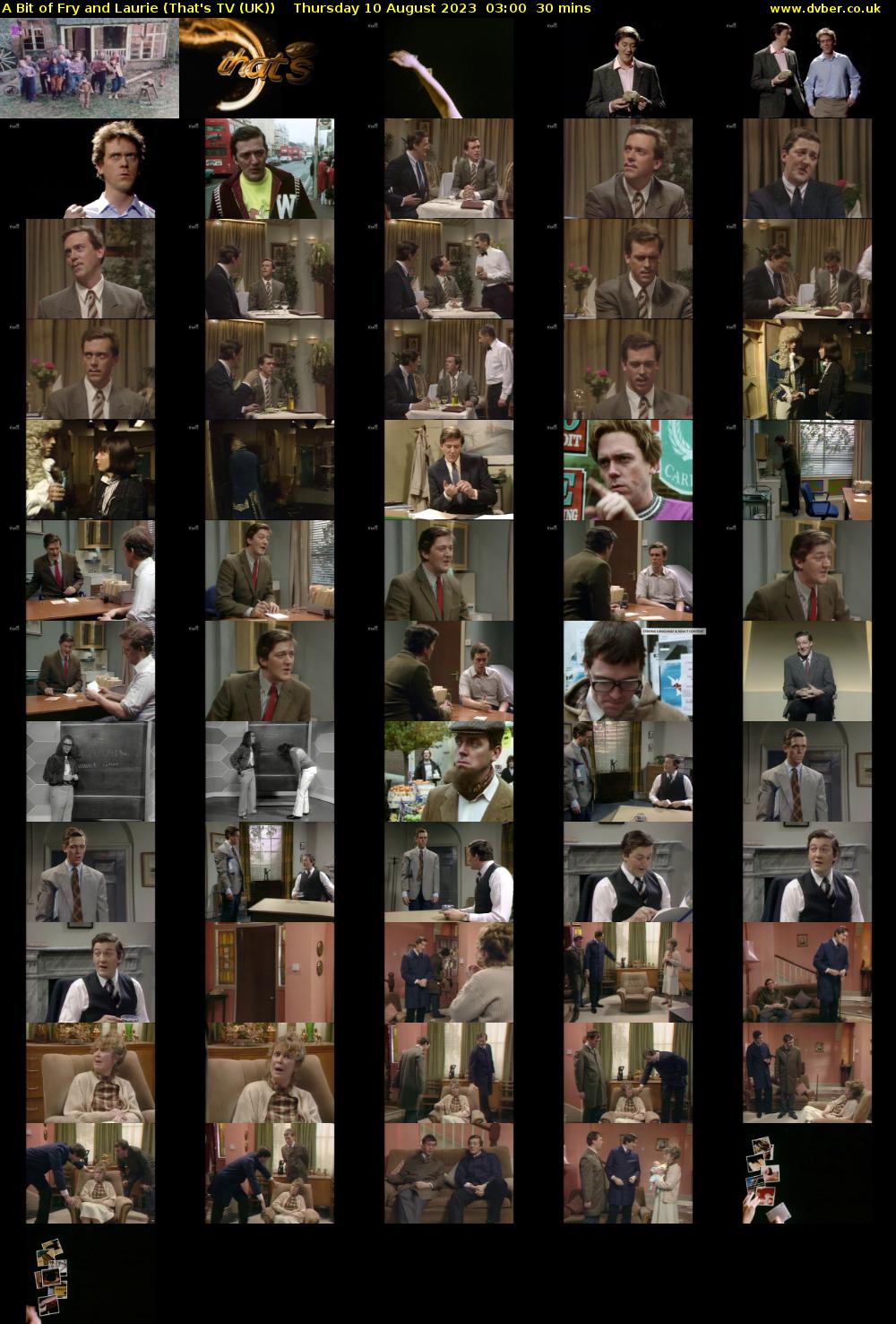 A Bit of Fry and Laurie (That's TV (UK)) Thursday 10 August 2023 03:00 - 03:30