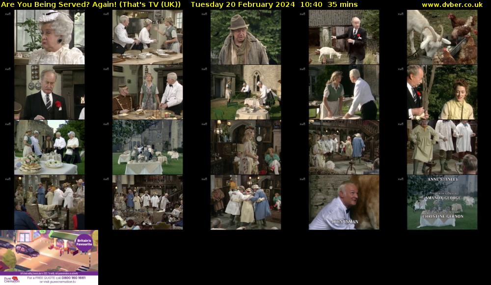 Are You Being Served? Again! (That's TV (UK)) Tuesday 20 February 2024 10:40 - 11:15