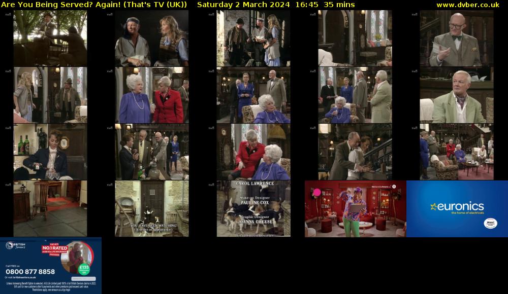 Are You Being Served? Again! (That's TV (UK)) Saturday 2 March 2024 16:45 - 17:20
