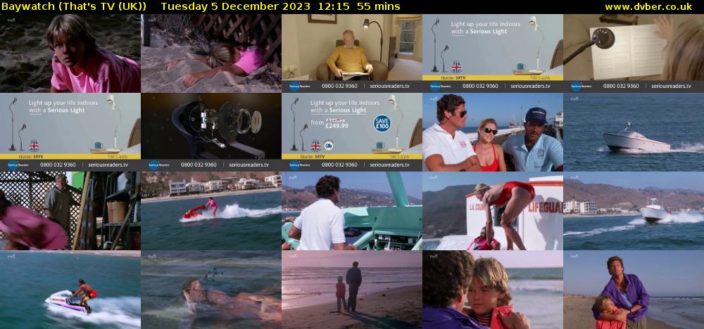 Baywatch (That's TV (UK)) Tuesday 5 December 2023 12:15 - 13:10