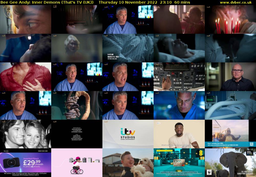 Bee Gee Andy: Inner Demons (That's TV (UK)) Thursday 10 November 2022 23:10 - 00:10