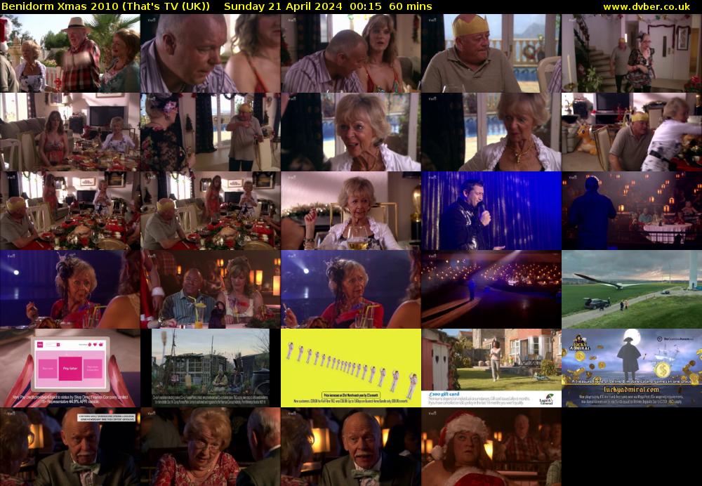 Benidorm Xmas 2010 (That's TV (UK)) Sunday 21 April 2024 00:15 - 01:15
