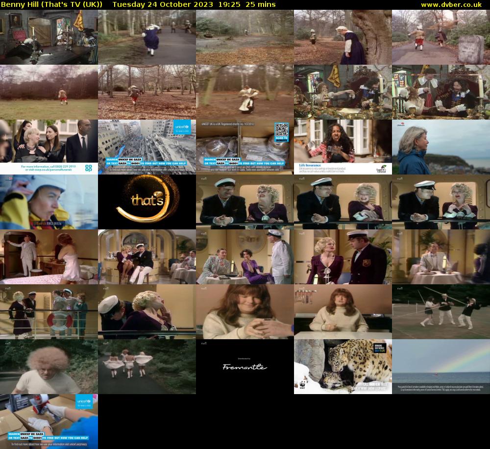 Benny Hill (That's TV (UK)) Tuesday 24 October 2023 19:25 - 19:50