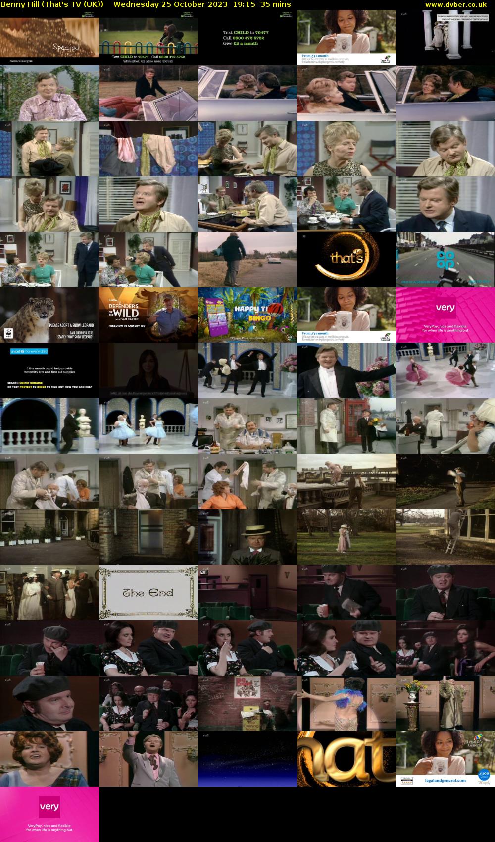 Benny Hill (That's TV (UK)) Wednesday 25 October 2023 19:15 - 19:50