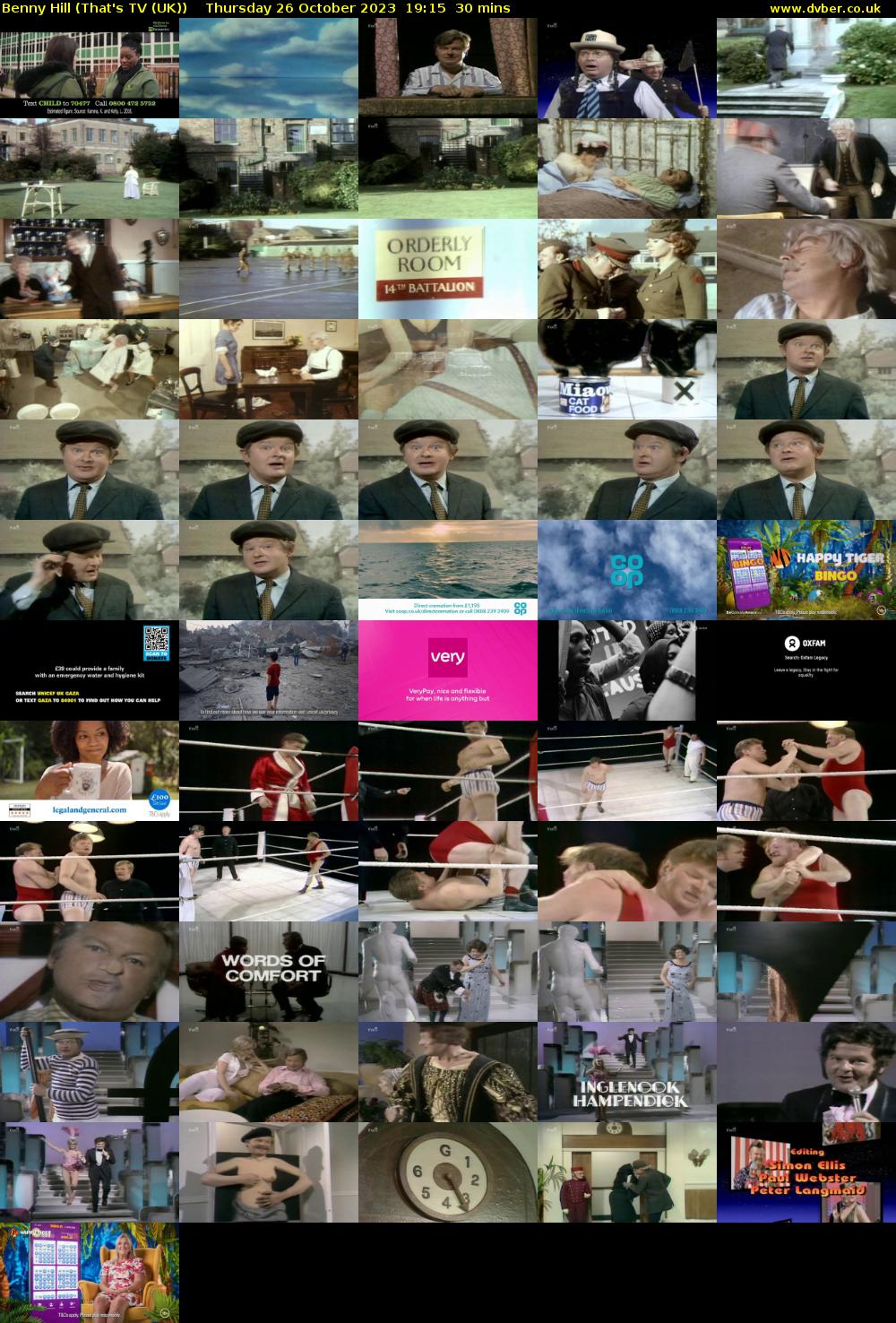 Benny Hill (That's TV (UK)) Thursday 26 October 2023 19:15 - 19:45