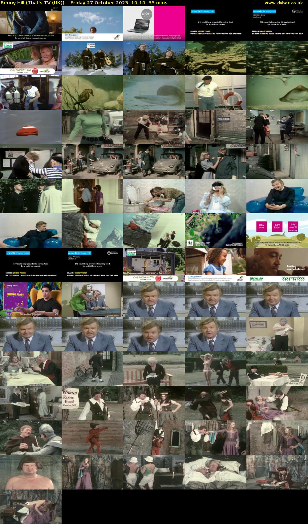 Benny Hill (That's TV (UK)) Friday 27 October 2023 19:10 - 19:45