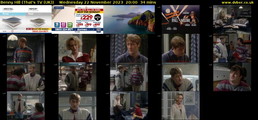 Benny Hill (That's TV (UK)) Wednesday 22 November 2023 20:00 - 20:34