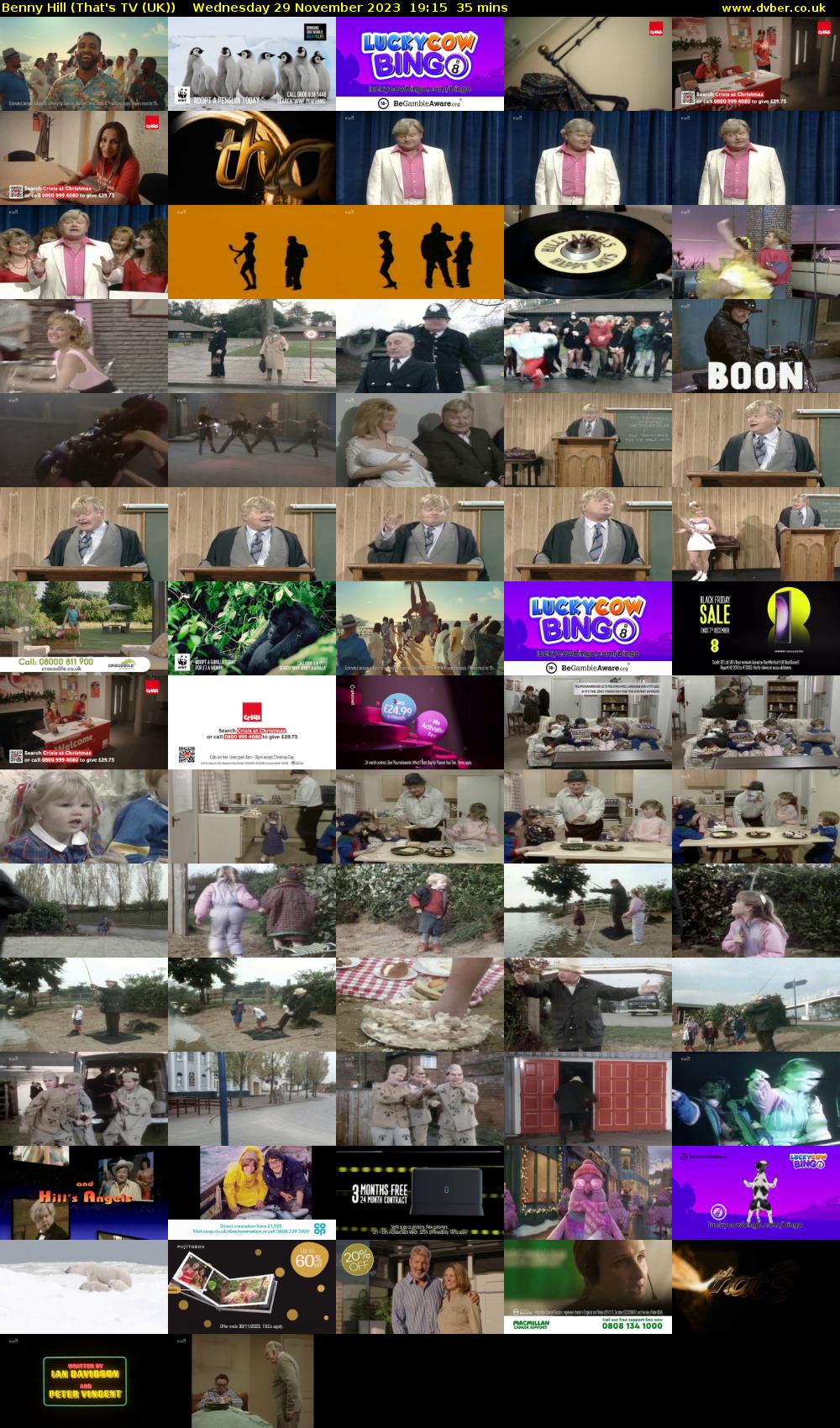 Benny Hill (That's TV (UK)) Wednesday 29 November 2023 19:15 - 19:50