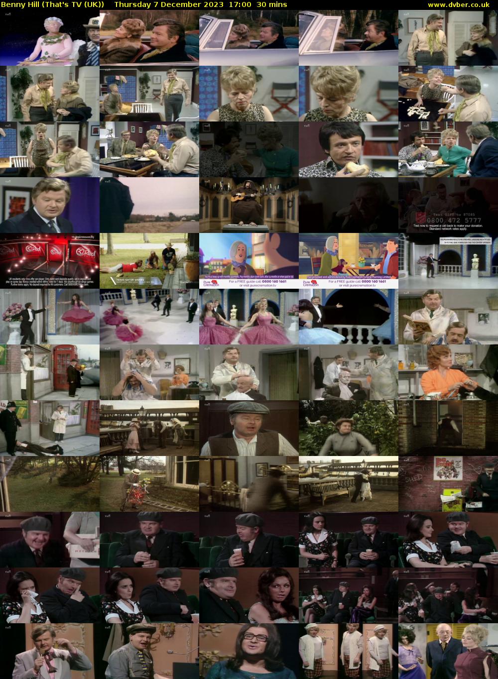 Benny Hill (That's TV (UK)) Thursday 7 December 2023 17:00 - 17:30