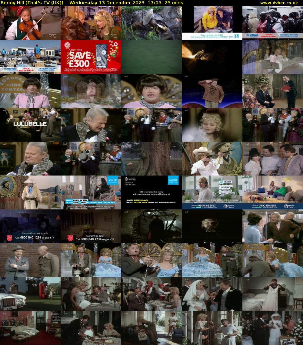 Benny Hill (That's TV (UK)) Wednesday 13 December 2023 17:05 - 17:30