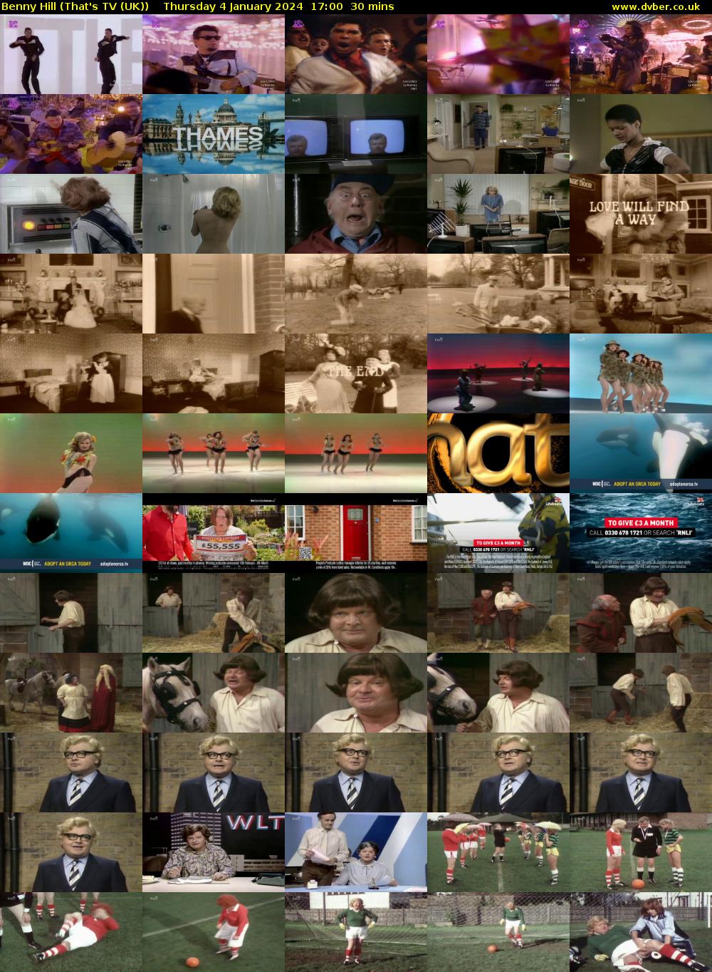 Benny Hill (That's TV (UK)) Thursday 4 January 2024 17:00 - 17:30