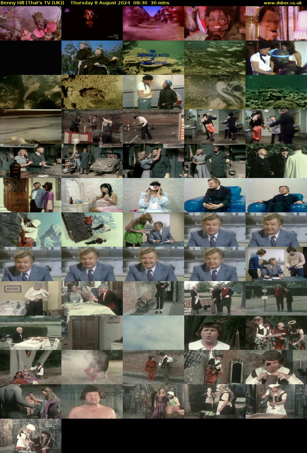 Benny Hill (That's TV (UK)) Thursday 8 August 2024 08:30 - 09:00