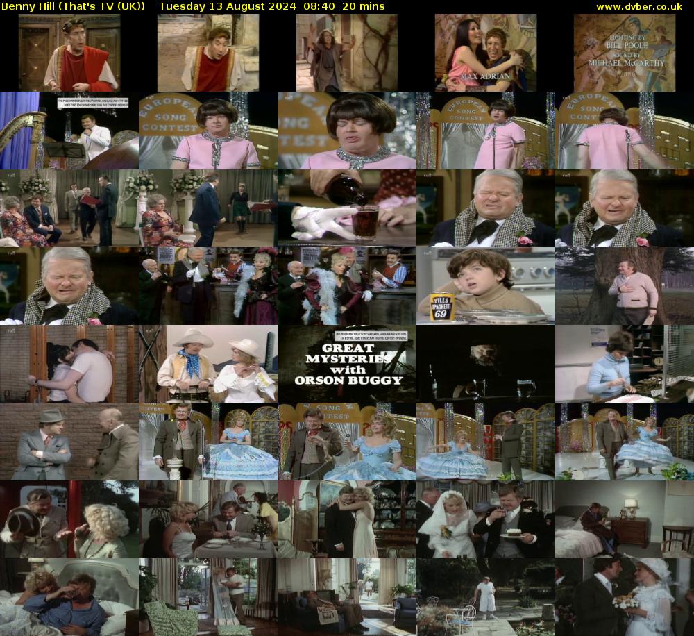 Benny Hill (That's TV (UK)) Tuesday 13 August 2024 08:40 - 09:00
