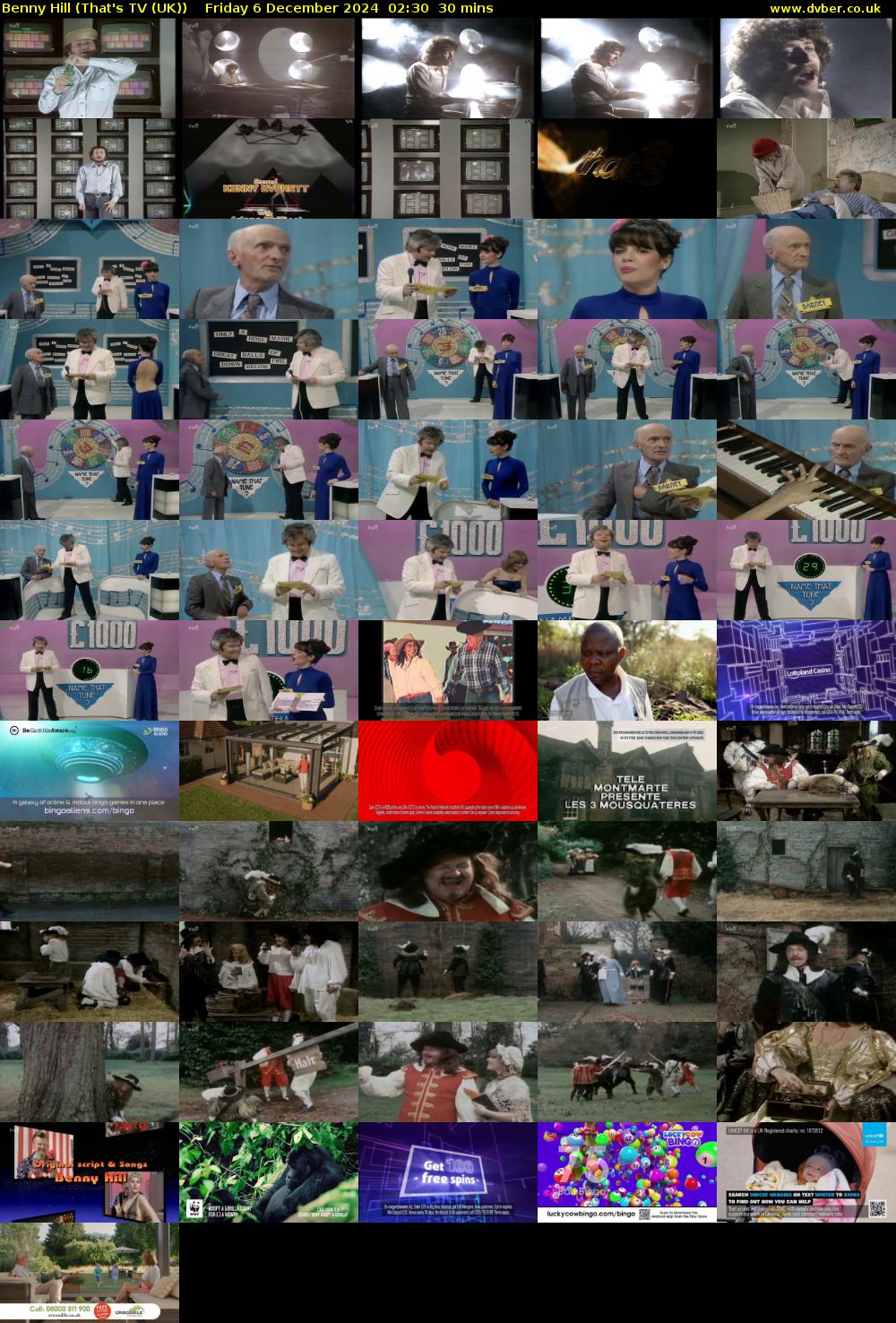 Benny Hill (That's TV (UK)) Friday 6 December 2024 02:30 - 03:00