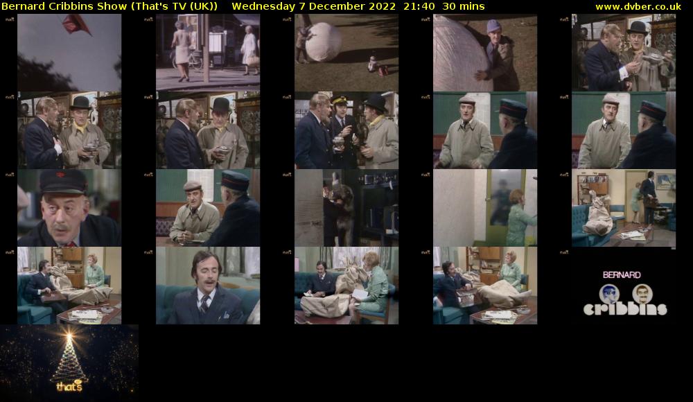 Bernard Cribbins Show (That's TV (UK)) Wednesday 7 December 2022 21:40 - 22:10