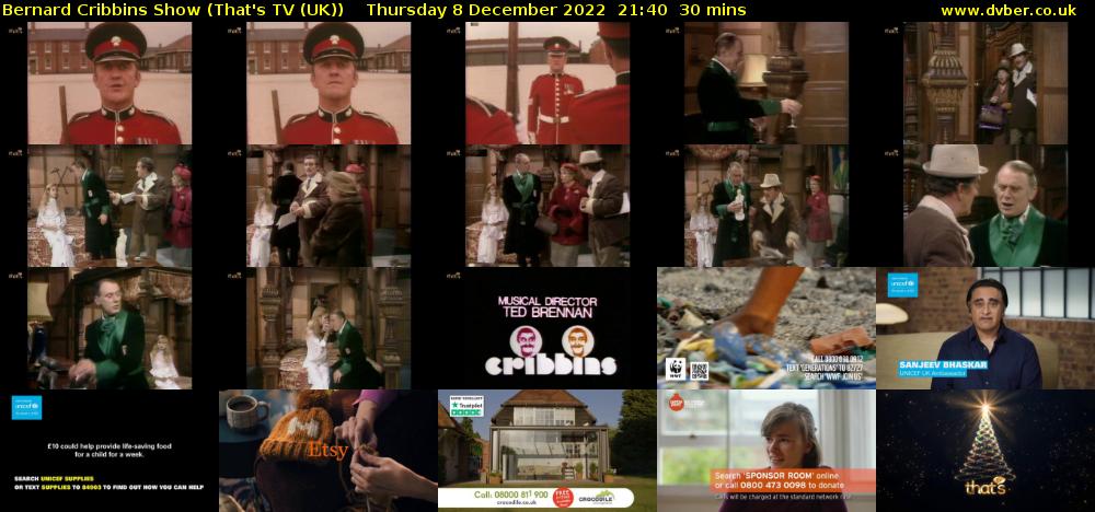 Bernard Cribbins Show (That's TV (UK)) Thursday 8 December 2022 21:40 - 22:10