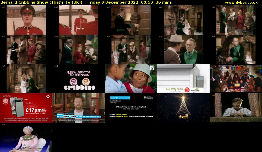 Bernard Cribbins Show (That's TV (UK)) Friday 9 December 2022 00:50 - 01:20