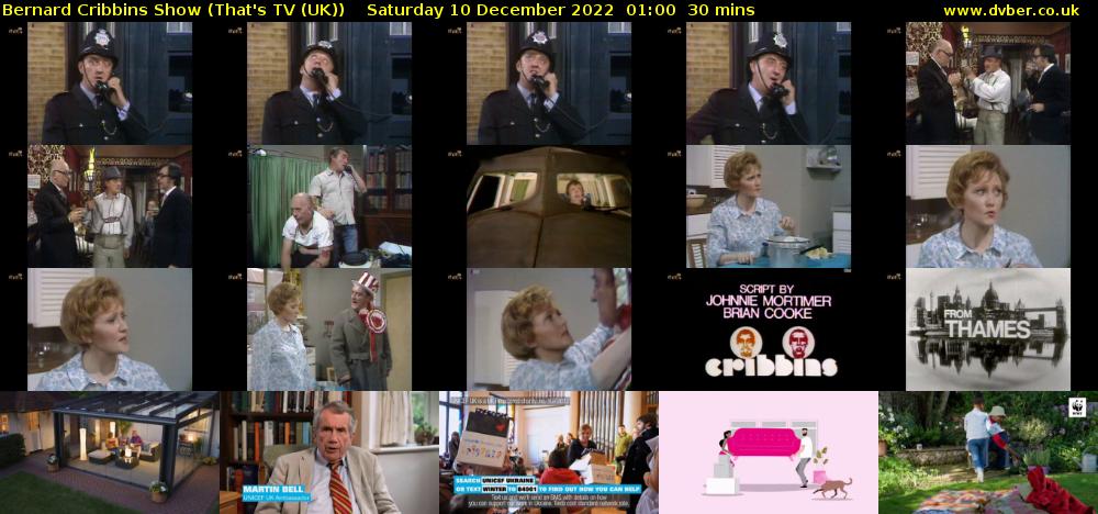 Bernard Cribbins Show (That's TV (UK)) Saturday 10 December 2022 01:00 - 01:30
