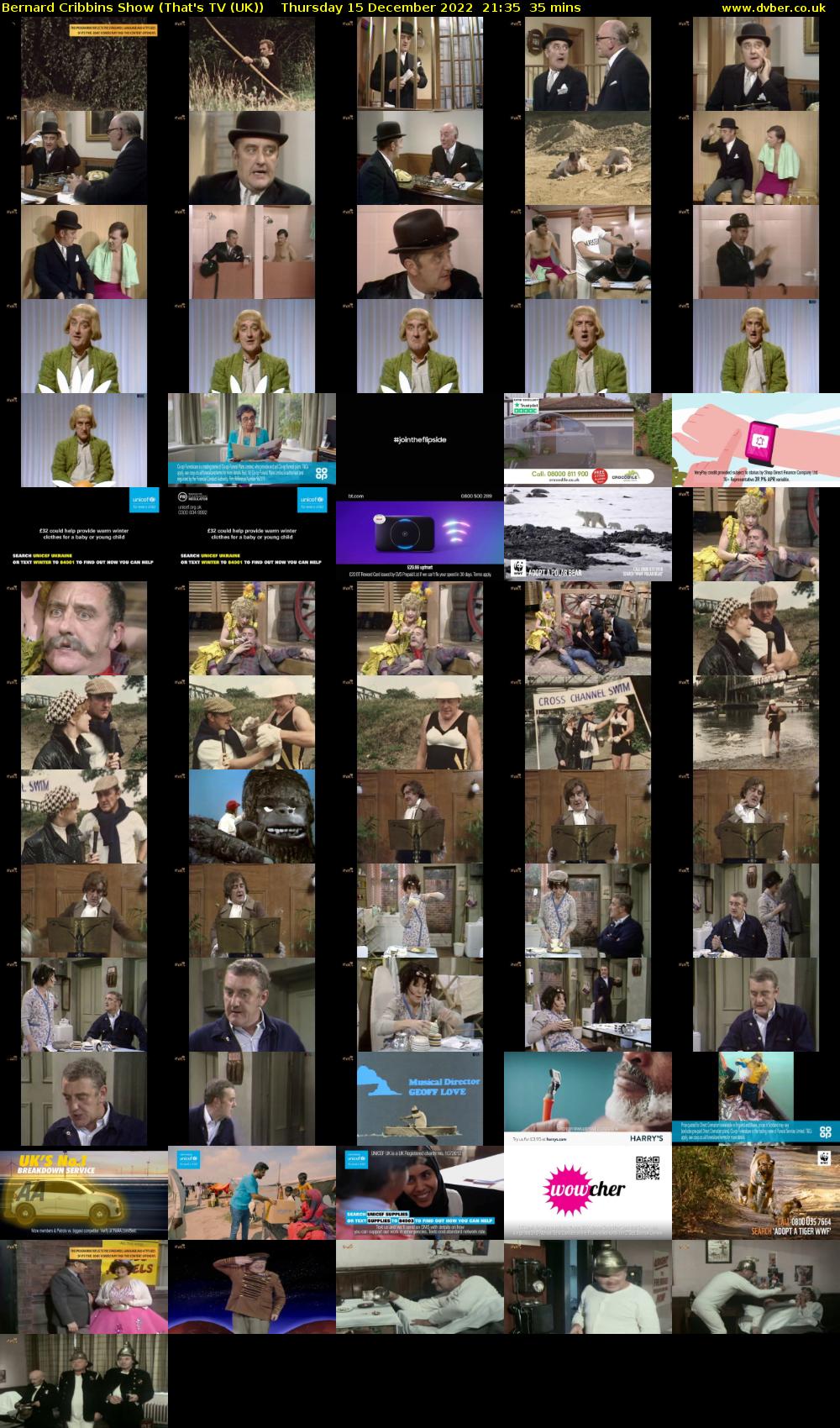 Bernard Cribbins Show (That's TV (UK)) Thursday 15 December 2022 21:35 - 22:10