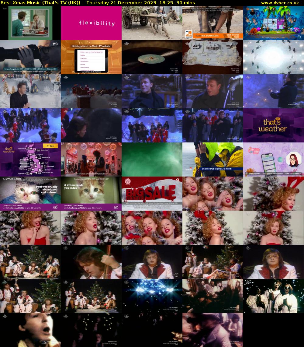 Best Xmas Music (That's TV (UK)) Thursday 21 December 2023 18:25 - 18:55